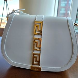 Versace Greca Goddess Large Shoulder Bag in White